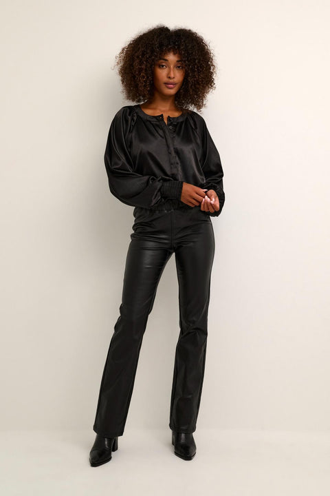 Kaffe  Flared Leather Pants