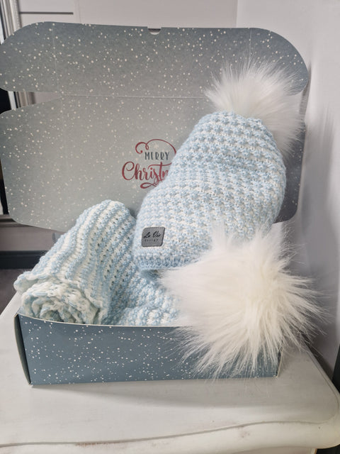 Aine Hat & Scarf - Light Blue