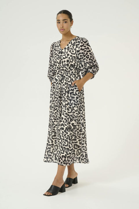 Kaffe Kasepia Dress 'black/white leopard print