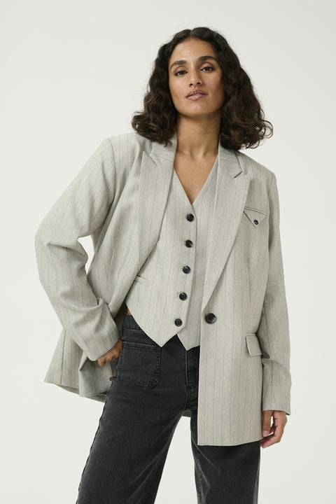 Kaffe Kakaysa Blazer - Grey Pinstripe