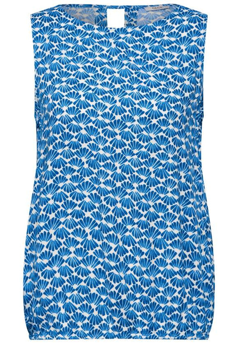 Cecil Printed Top Azure Blue