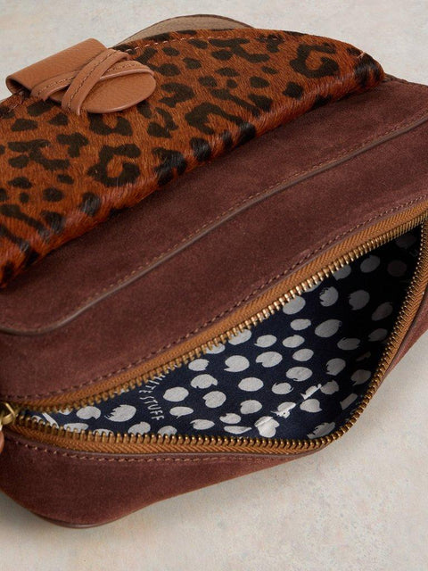 White Stuff Leather Lola Camera Bag - Brown Multi