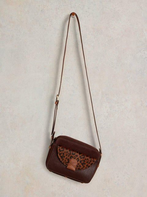 White Stuff Leather Lola Camera Bag - Brown Multi