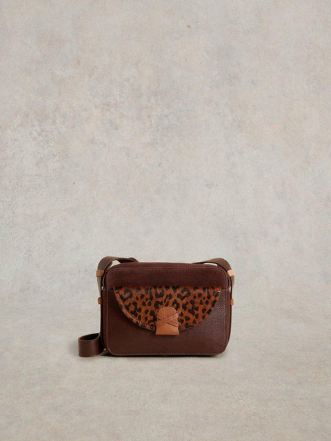 White Stuff Leather Lola Camera Bag - Brown Multi