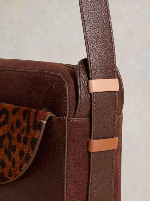 White Stuff Leather Lola Camera Bag - Brown Multi