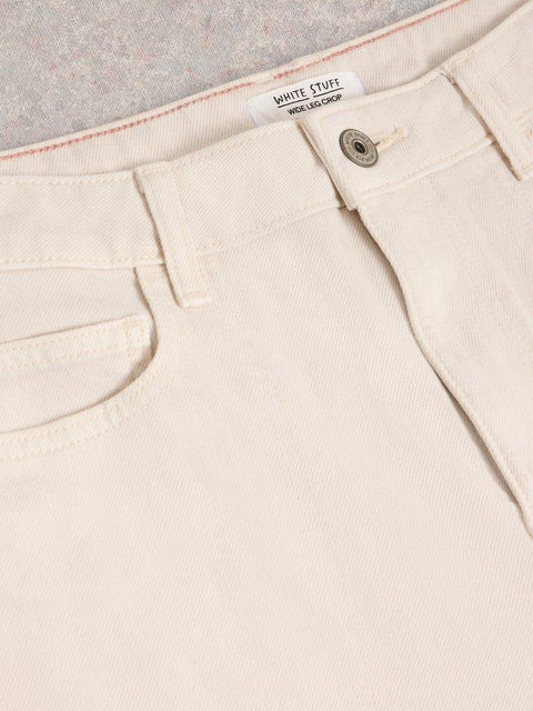 White Stuff Tia Cropped Wide Leg Jean - Natural White