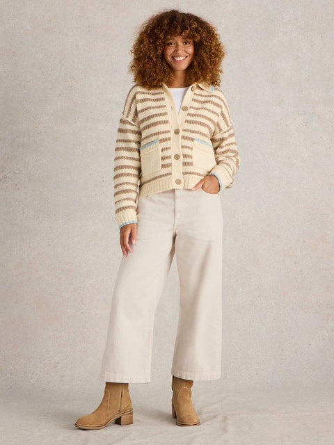 White Stuff Tia Cropped Wide Leg Jean - Natural White