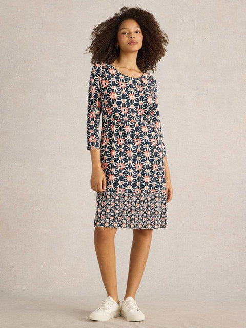 White Stuff  Navy Print  Dress