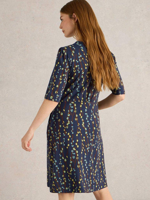 White Stuff Olivia Jersey Dress - Navy Print