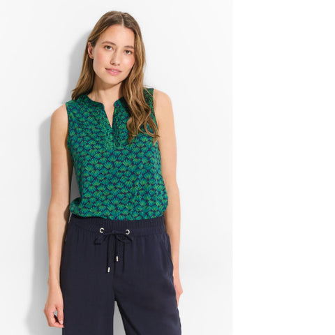 Cecil Print Top -Green