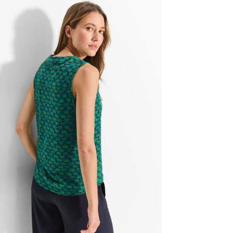 Cecil Print Top -Green