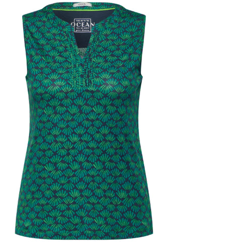 Cecil Print Top -Green