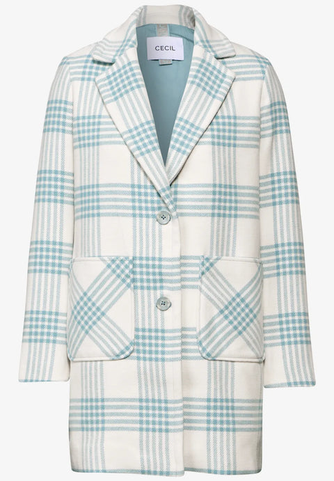 Cecil Check Coat - Mint