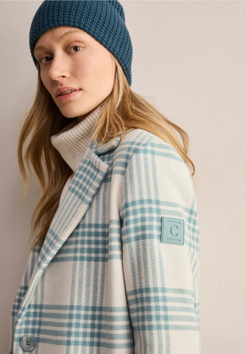 Cecil Check Coat - Mint