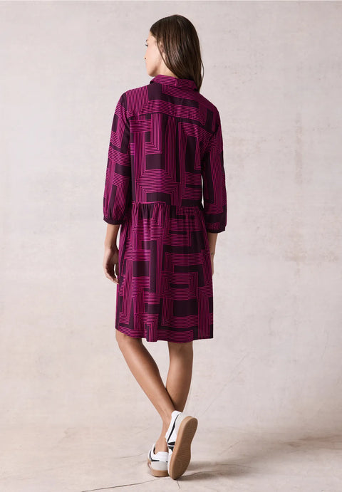 Cecil Printed Dress - Berry