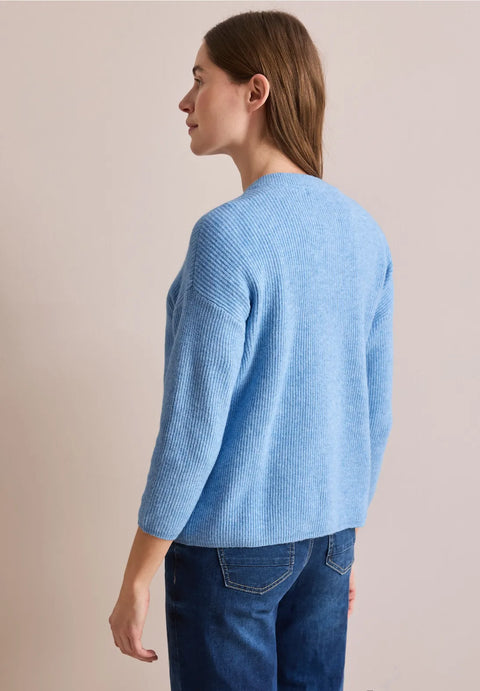 Cecil Short Cosy Cardigan - Light Blue