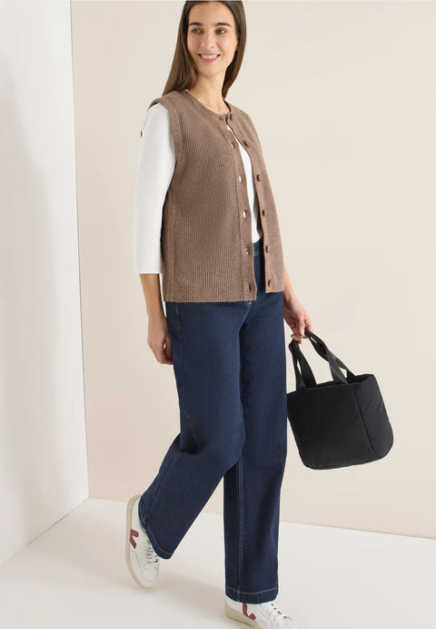 Cecil Rib Structured Vest - Urban Taupe