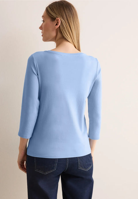 Cecil Basic Cotton Top - Light Blue