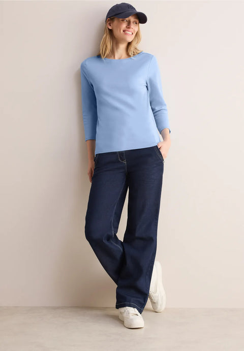 Cecil Basic Cotton Top - Light Blue
