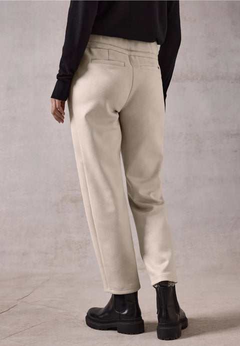 Cecil Suede Look Trousers -beige