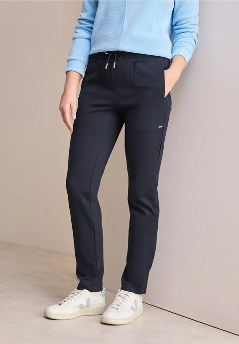 Cecil Casual Fit Trousers - Navy