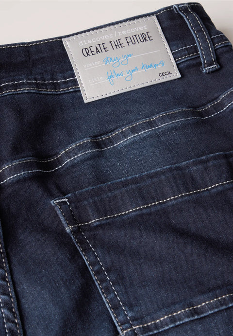 Cecil Style Scarlett Straight Jeans  - Dark Blue