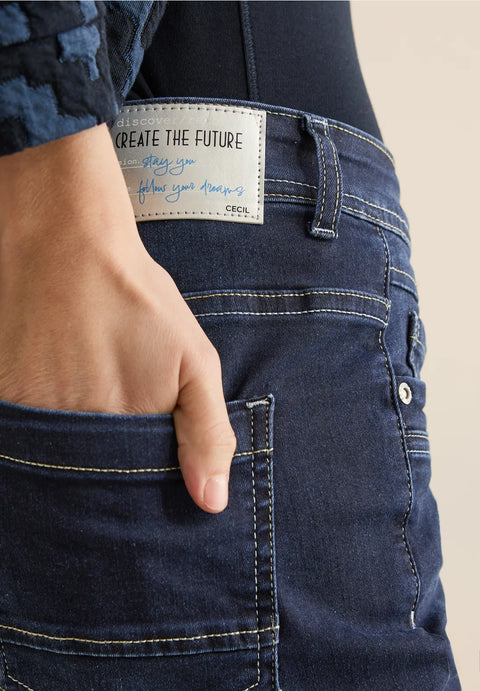 Cecil Style Scarlett Straight Jeans  - Dark Blue