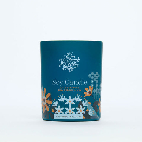 The Handmade Soap Co.  Scented Soy Candle - Bitter Orange, Pink Pepper & Hay