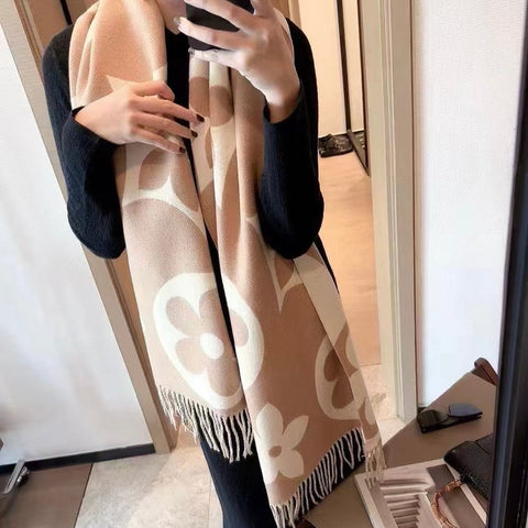 Narrow Cashmere Scarf  Beige/Cream