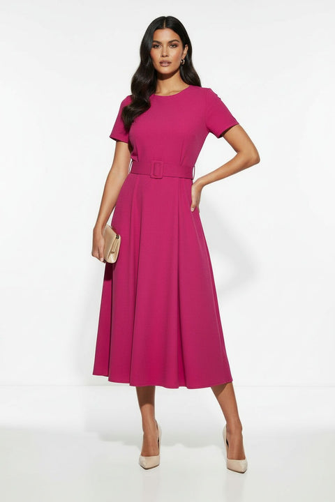 Marc Angelo Ellen Belted Dress - Fuschia Pink