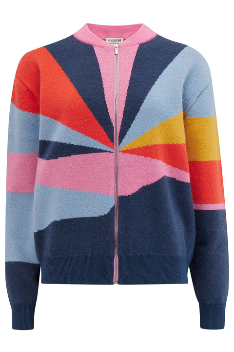 Sugarhill Solana Knitted Bomber Multi Rays