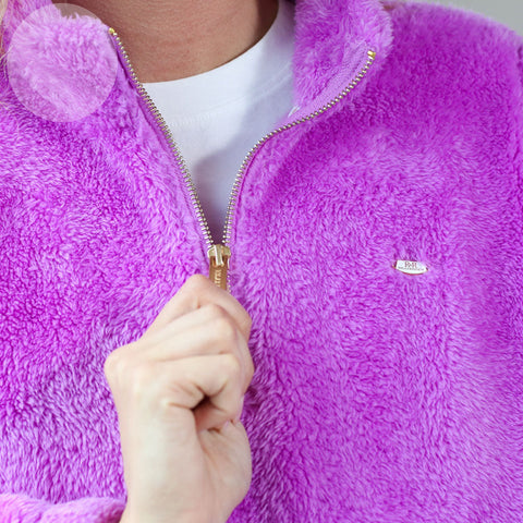 Relax and Renew Lara Fleece Borg Zip Purple