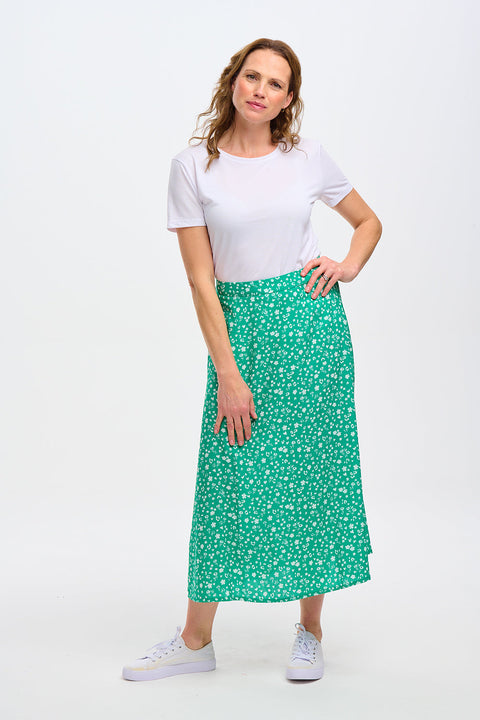Zora Skirt Green Scatter Print