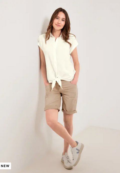 Cecil Blouse with Knot Detail - Cream