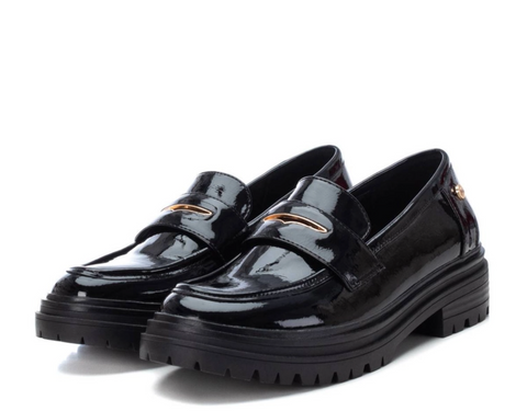 XTI Patent Leather Loafers - Black