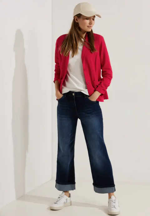 Cecil Casual Blazer with Ruffles - Red