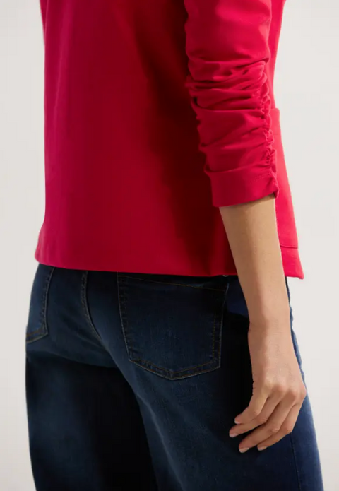 Cecil Casual Blazer with Ruffles - Red