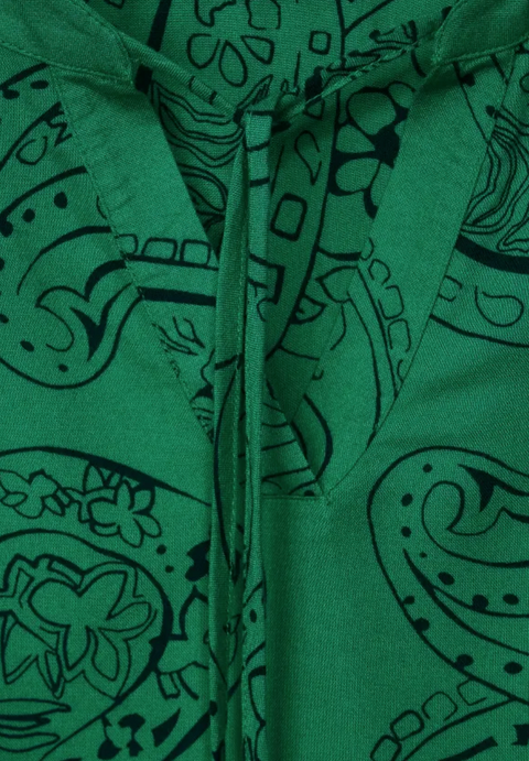 Cecil Paisley Printed Green Blouse