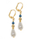 K Kajoux Athena Azure Pearl Drop Earrings- Short (Blue or Clear)