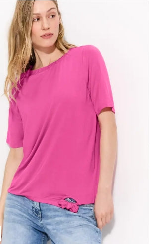 Cecil gathered collar T-shirt - Bloomy Pink