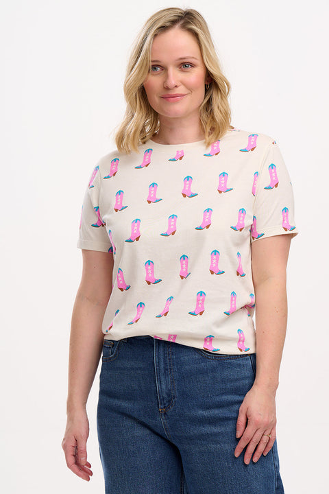 Sugarhill Maggie T-Shirt off white cowgirl boots
