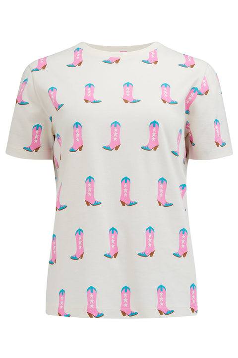 Sugarhill Maggie T-Shirt off white cowgirl boots