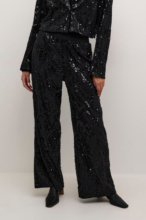 Kaffe Kanicole Sequin Pants - Black