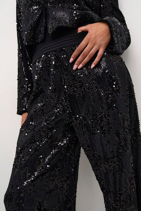 Kaffe Kanicole Sequin Pants - Black