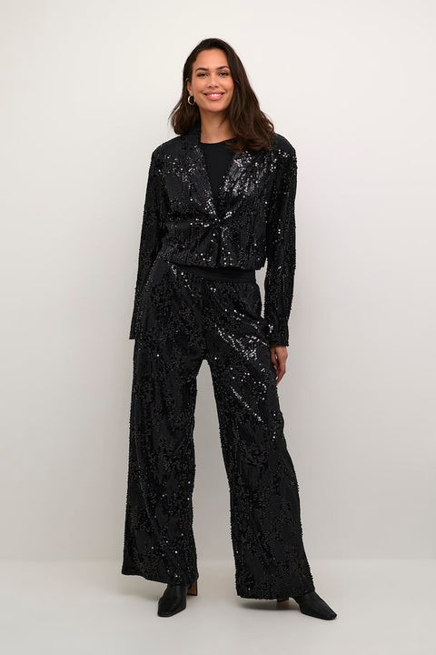 Kaffe Kanicole Sequin Pants - Black