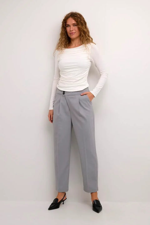 Kaffe Kamerle Pants - Grey 7/8 length