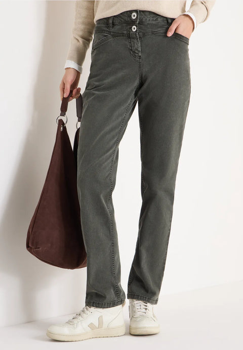 Cecil Straight Leg Jeans - Raw Khacki