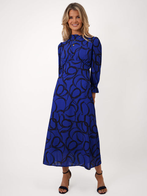 Kate & Pippa Simona Midi Dress in Royal Blue/ Navy