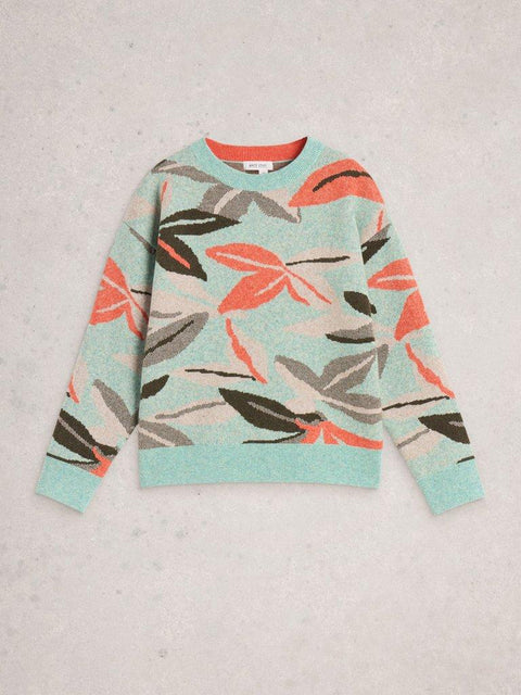 White Stuff Petal Jumper - Green Multi