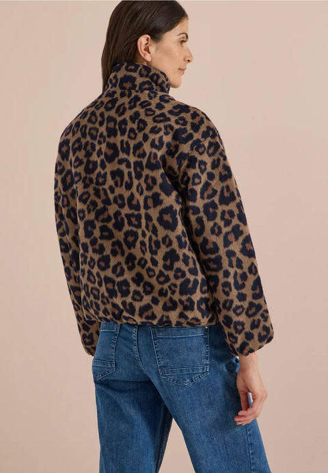 Cecil Animal Print Blouson Jacket - creamy mocha
